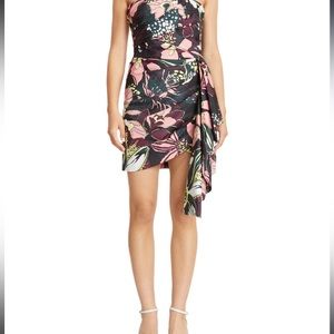 Tanya Taylor Alina Dress NWT Size 0 Black Multi Floral Cocktail Strapless Spring